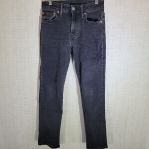 American Eagle Jeans Mens Tag 29x30 Act 28x29 Black Denim Slim Fit Straight Leg